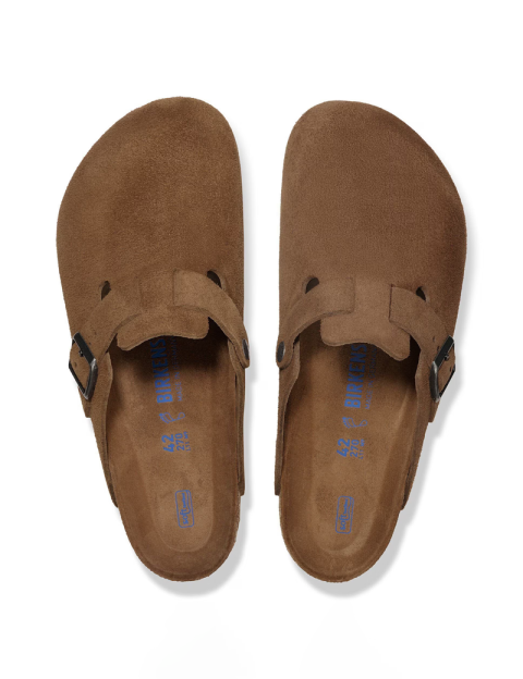 Birkenstock Sabots Boston Soft Footbed Suède Marron Femme - 5