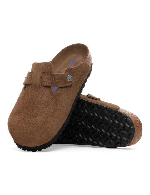 Birkenstock Sabots Boston Soft Footbed Suède Marron Femme - 6