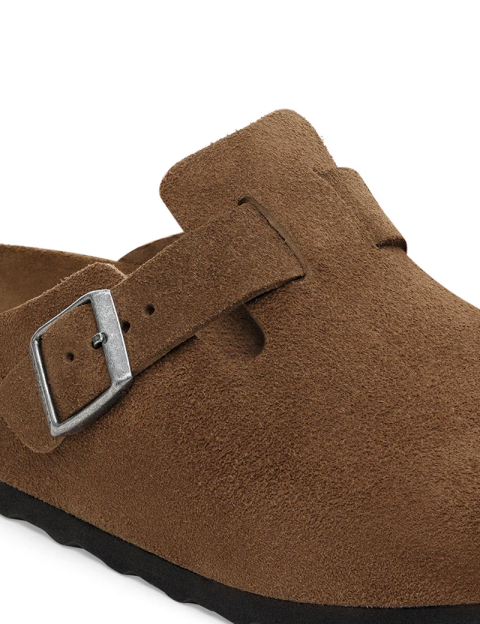 Birkenstock Sabots Boston Soft Footbed Suède Marron Femme - 7