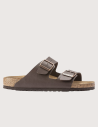 Birkenstock Sandales Arizona Birko Flor Double Bride Marron Foncé Femme