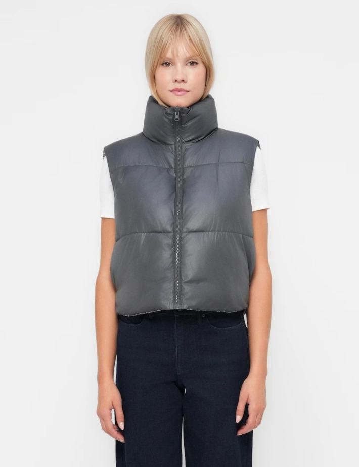 PIECES Veste Sans Manches Réversible Jimma Gris - 4