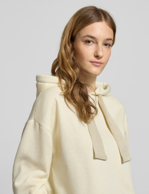 PIECES Sweat Capuche Chilli Glitter Beige - 4