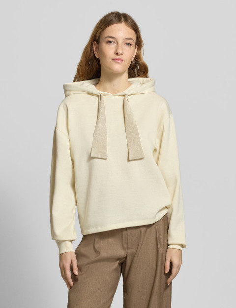 PIECES Sweat Capuche Chilli Glitter Beige - 5