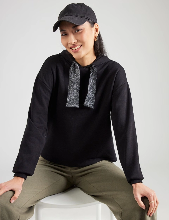 PIECES Sweat Capuche Chilli Glitter Noir - 3
