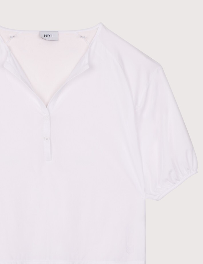 HBT Basics Shiny Silky | Nichols Top Blanc