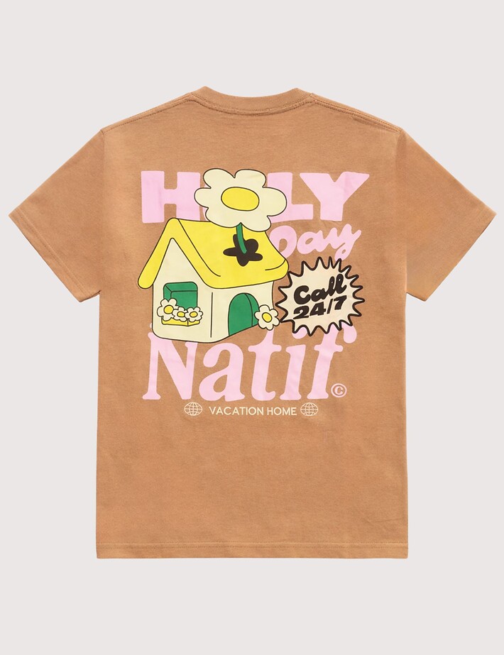 Natif T-Shirt Unisexe Vacation Home Marron - 2