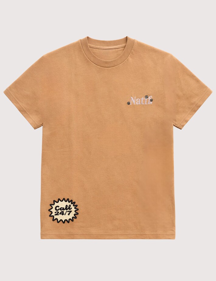 Natif T-Shirt Unisexe Vacation Home Marron