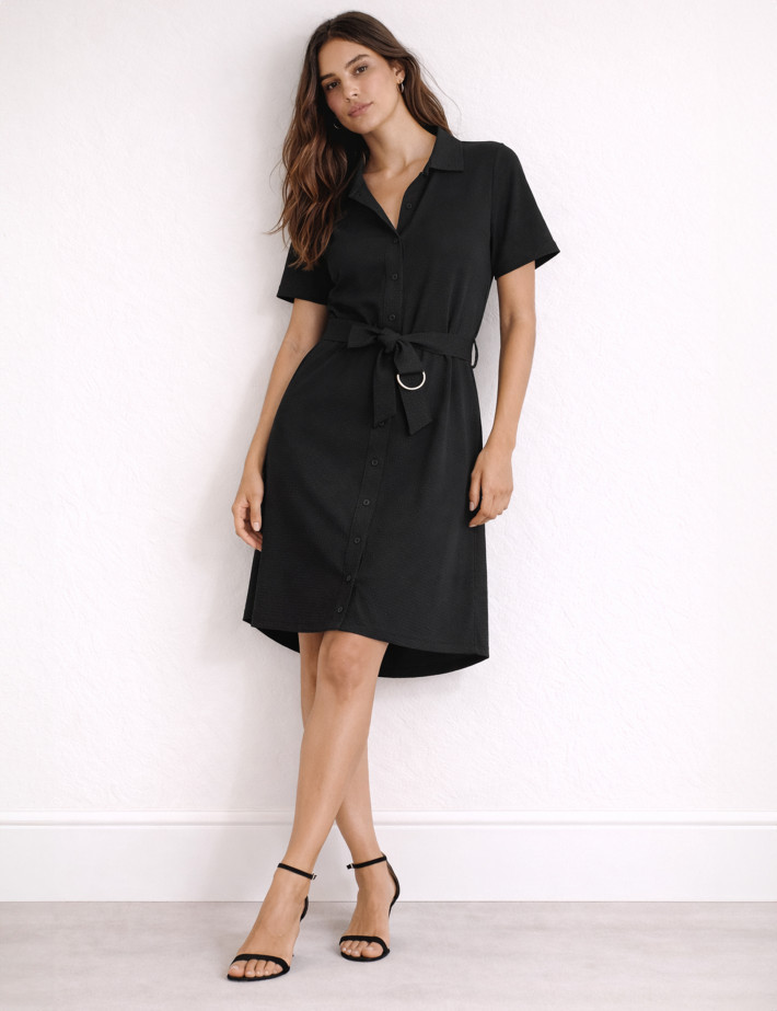 HBT Summer Chic Waffle | Aurianne Robe Noir - 2