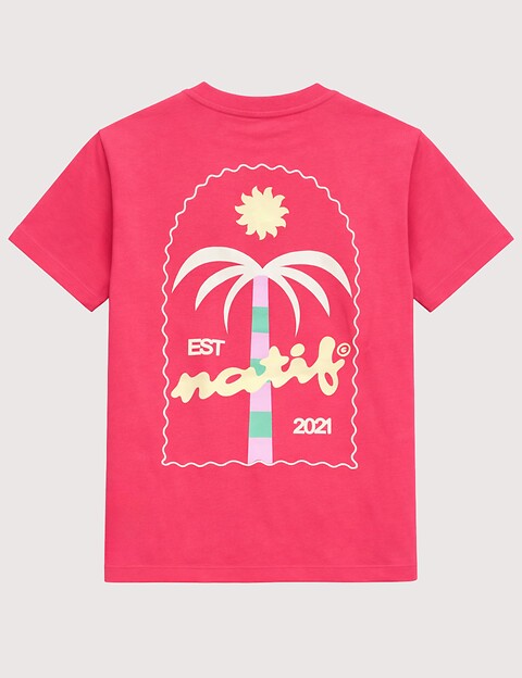 Natif T-Shirt Femme Palm Est 2021 Rose - 2