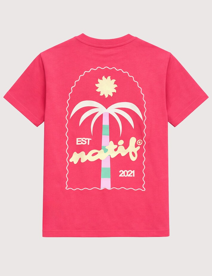 Natif T-Shirt Femme Palm Est 2021 Rose - 2