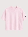 SWEET PANTS Sweat Manches Courtes Col Rond Rose Clair