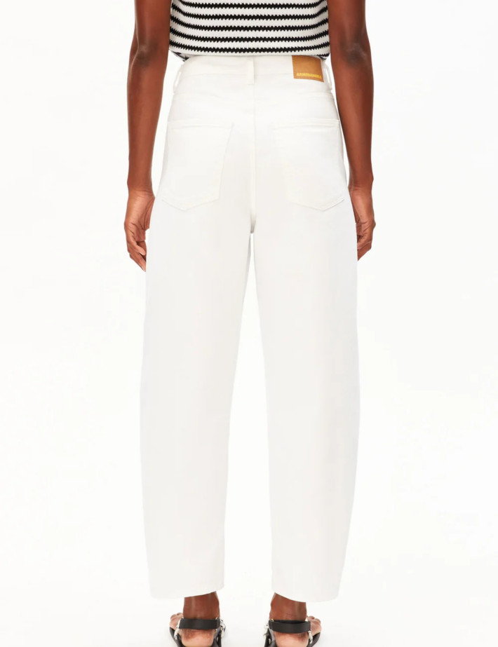 Armed Angels Jean Femme Coupe Ballon Baarly Barrel Blanc - 3