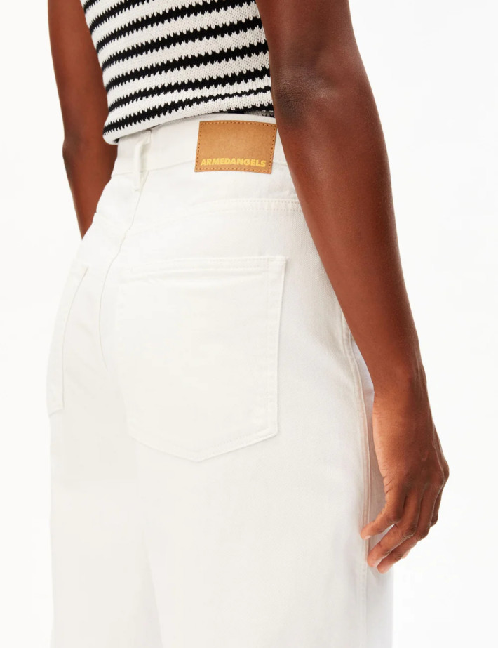 Armed Angels Jean Femme Coupe Ballon Baarly Barrel Blanc - 4