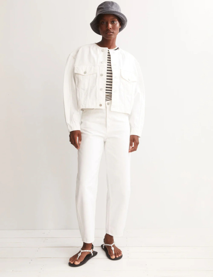 Armed Angels Jean Femme Coupe Ballon Baarly Barrel Blanc - 2