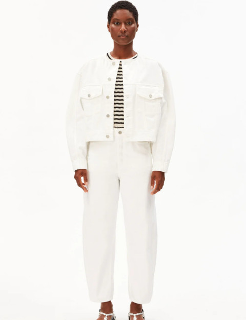 Armed Angels Jean Femme Coupe Ballon Baarly Barrel Blanc - 5
