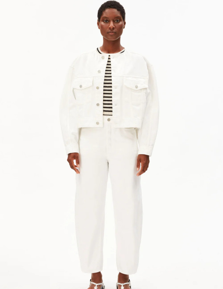 Armed Angels Jean Femme Coupe Ballon Baarly Barrel Blanc - 5