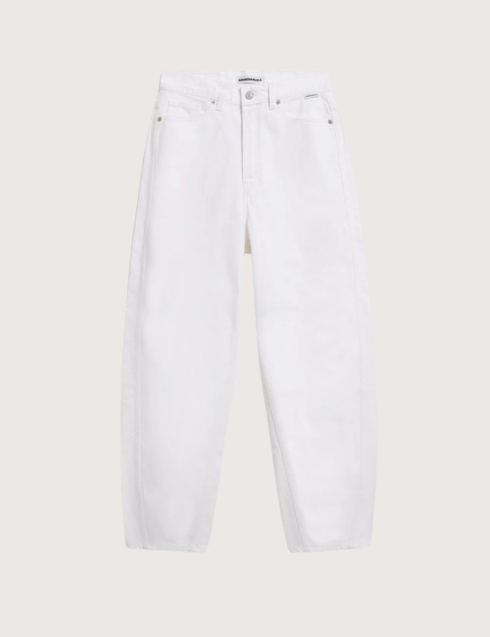 Armed Angels Jean Femme Coupe Ballon Baarly Barrel Blanc