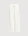 OBJECT Pantalon Femme Rosie avec Ceinture Large Beige Foncé Denim