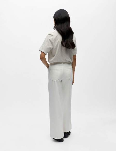 OBJECT Pantalon Femme Rosie avec Ceinture Large Beige Foncé Denim - 4