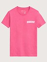 WATTS T-Shirt Homme Manches Courtes ADN Rose Fluo Logo Ice Bleu