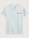 WATTS T-Shirt Homme Manches Courtes ADN Ice Bleu Logo Rose Fluo