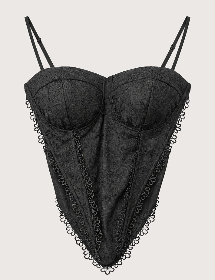TW3 Top Corset Noir Dentelle Noir