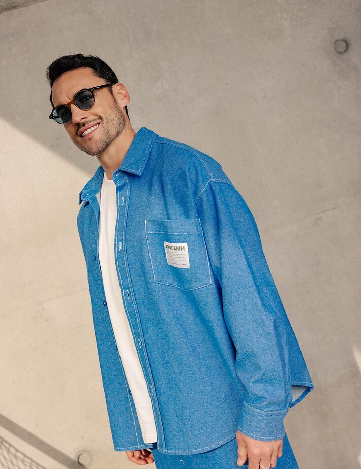 American Vintage Chemise Homme Bleu Pusway Cascade - 12