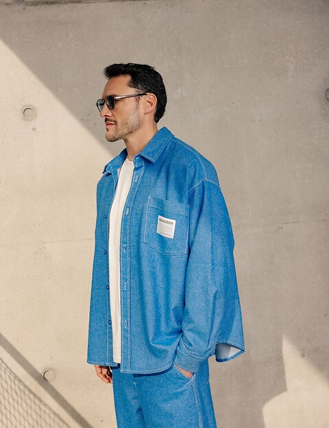 American Vintage Chemise Homme Bleu Pusway Cascade - 13