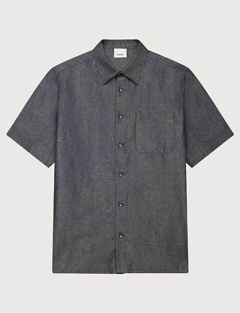 Unity Chemise Homme Manches Courtes Arrow Lin Bleu Jean