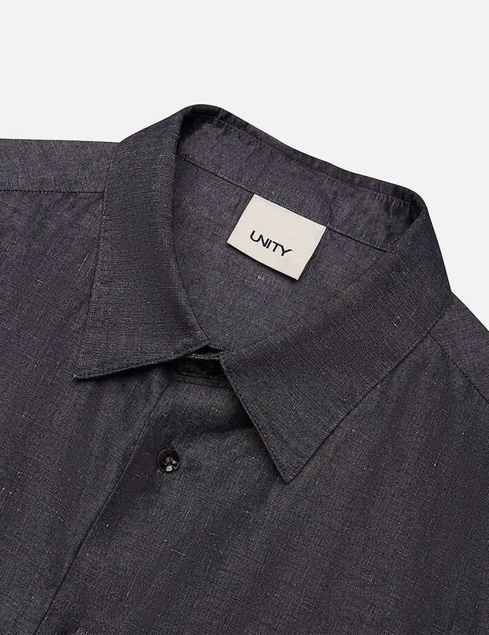 Unity Chemise Homme Manches Courtes Arrow Lin Bleu Jean - 3