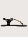 PORRONET Sandales Plates en Cuir Escalava Noir