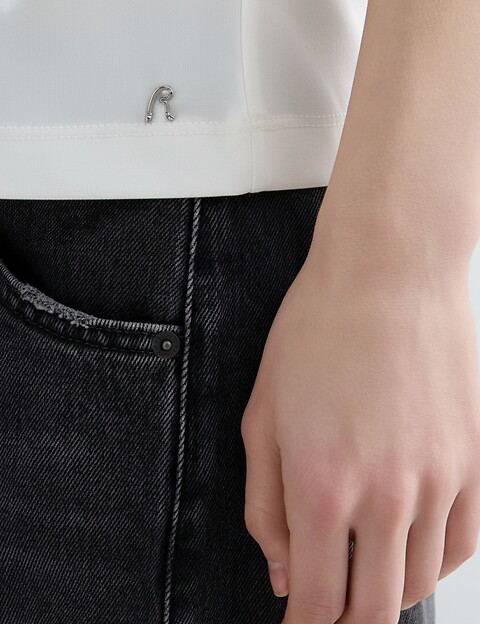 REPLAY Top Femme Slim Blanc 011 - 5