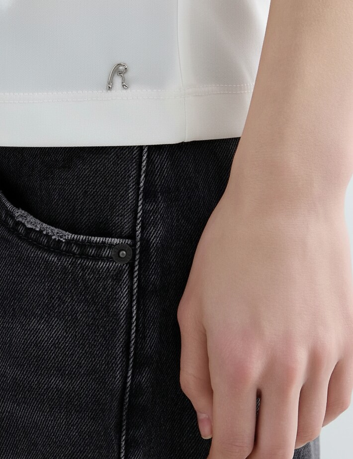 REPLAY Top Femme Slim Blanc 011 - 5