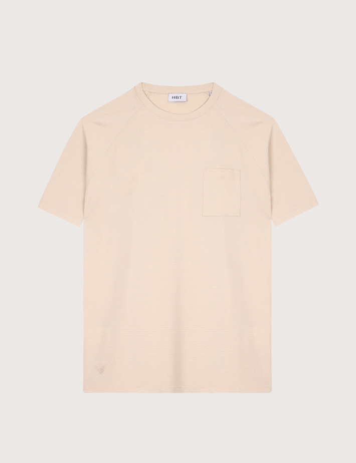 HBT Summer Chic Pique Wave | Twist T-Shirt Ecru Homme