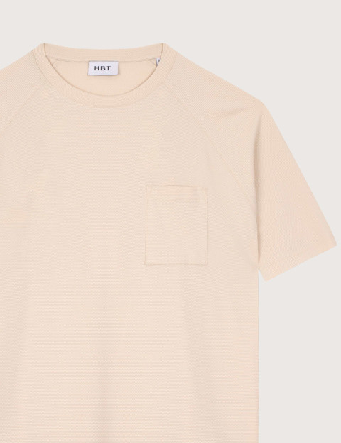 HBT Summer Chic Pique Wave | Twist T-Shirt Ecru Homme - 2