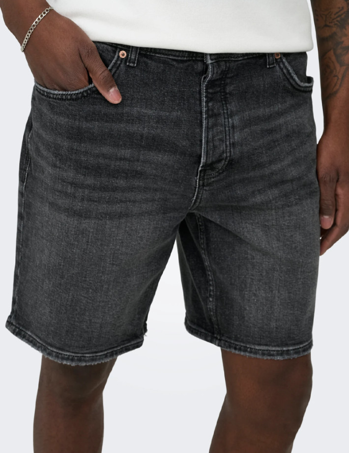 Only & Sons Short Homme Edge en Jean Bleu Brut Noos - 3