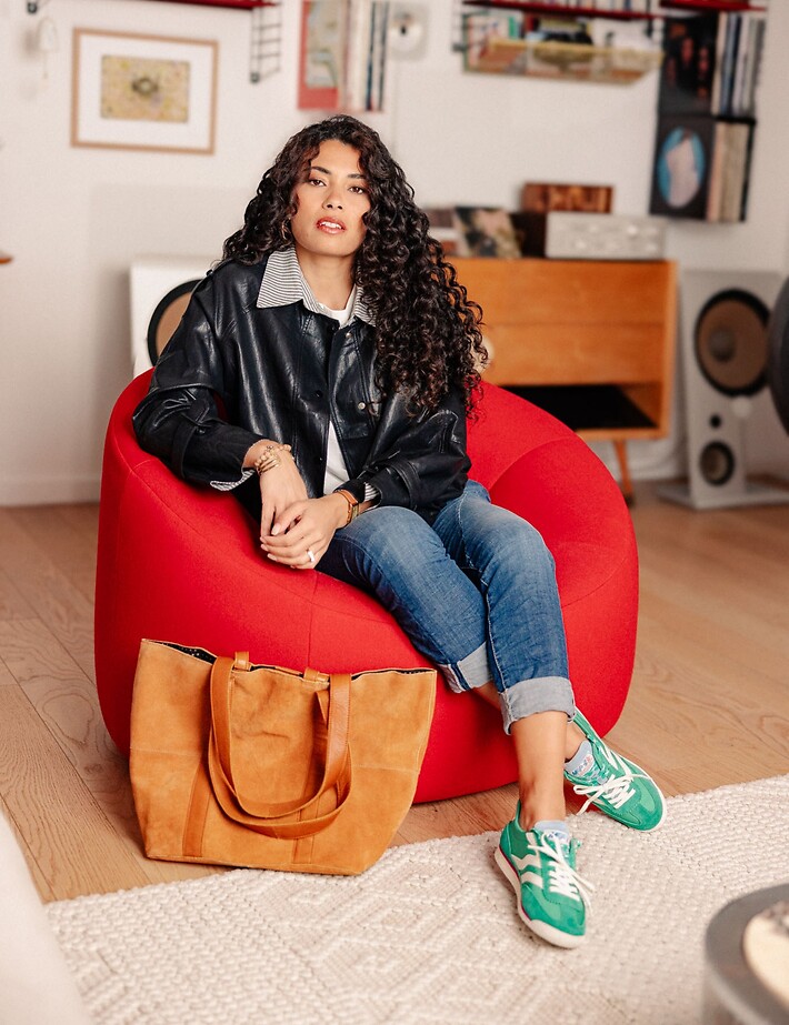 PIECES Sac Shopper Jasmin Suède Camel - 5