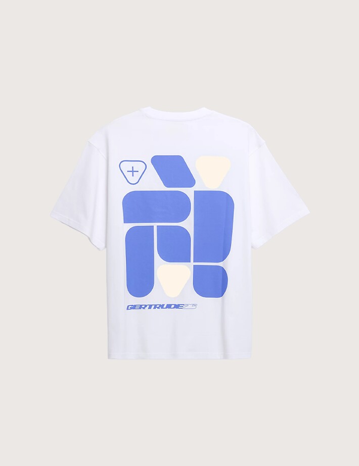 GERTRUDE T-Shirt Enfant Manches Courtes Little Leonce Geometry Blanc