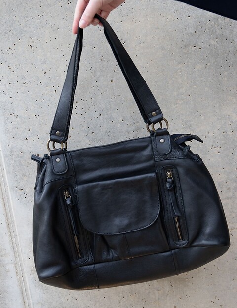 PIECES Sac à Main Pihanna en Cuir Noir - 9
