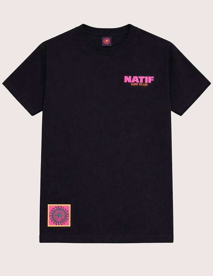 Natif T-Shirt Unisexe Loose Worldwide Surf Noir