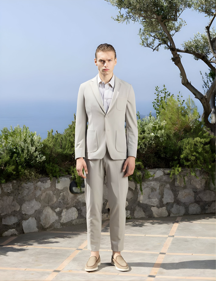 SEINSE Blazer Homme Manches Longues Ecru - 4