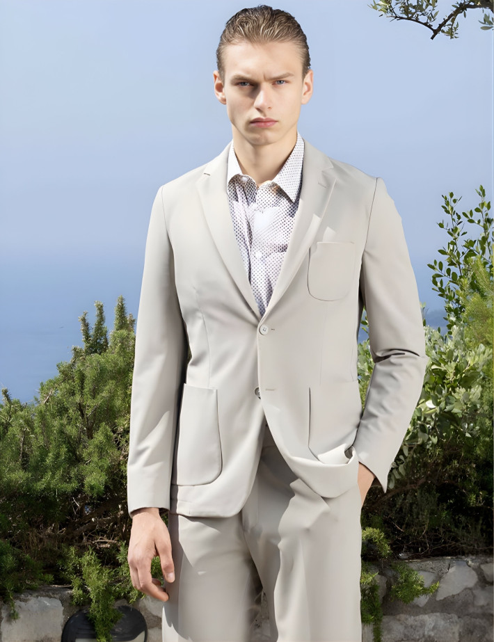 SEINSE Blazer Homme Manches Longues Ecru - 3