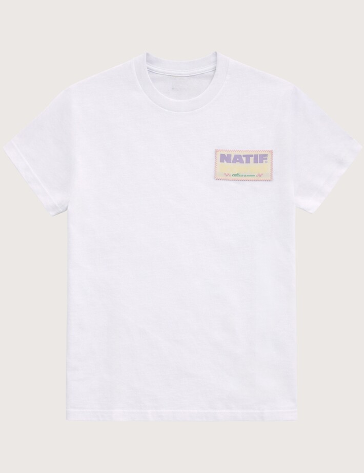 Natif T-Shirt Femme Good Vibes Art Blanc