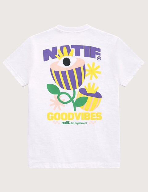 Natif T-Shirt Femme Good Vibes Art Blanc - 2