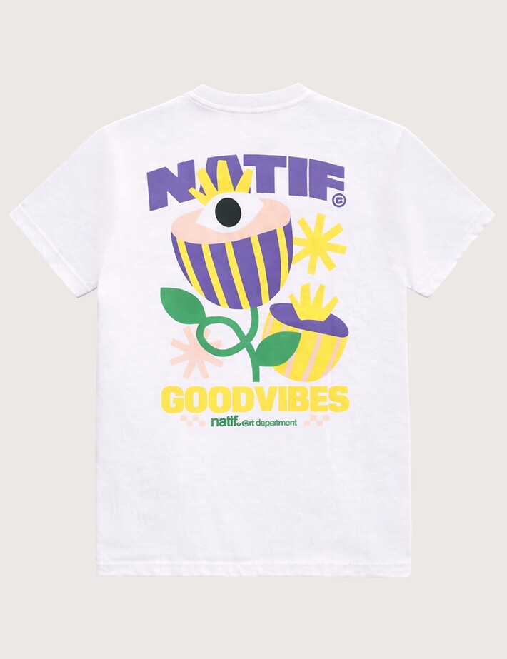 Natif T-Shirt Femme Good Vibes Art Blanc - 2