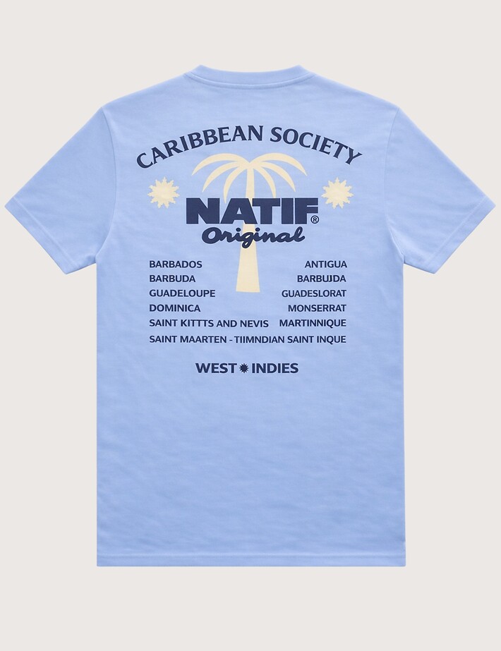 Natif T-Shirt Unisexe Loose Caribbean Society Bleu - 2