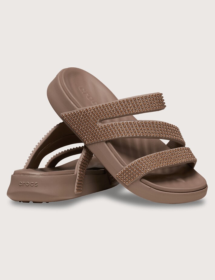 Crocs Sandales Femme Gems Strappy Beige - 3