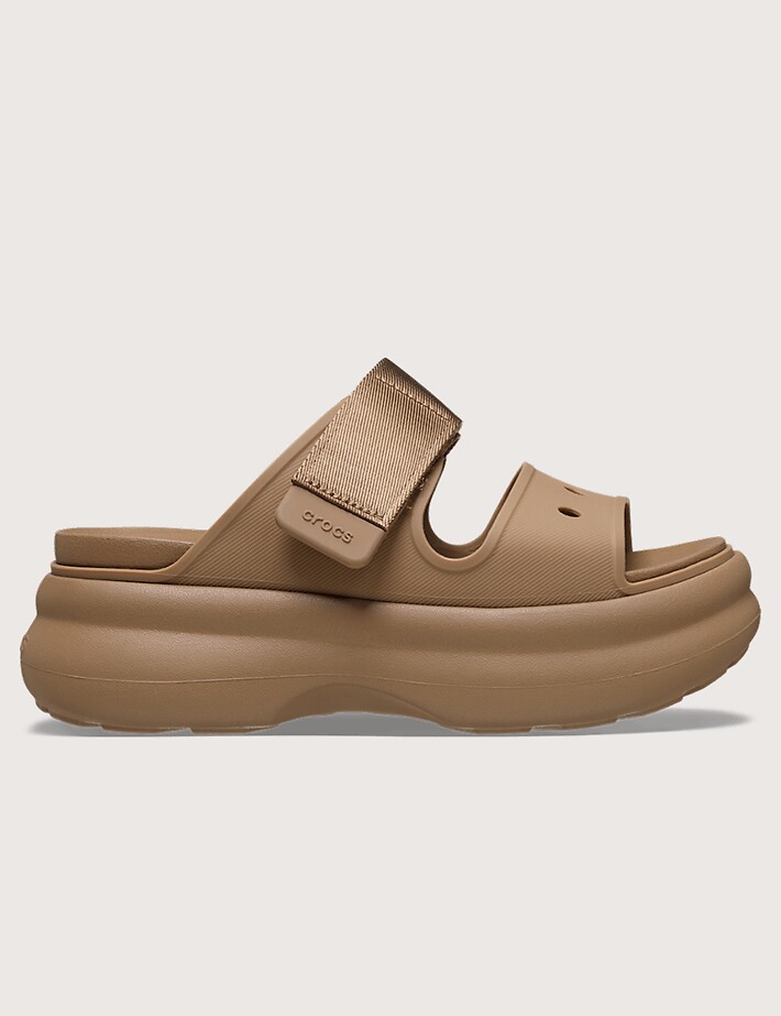 Crocs Sandales Compensées Femme Soho Double Bride Camel