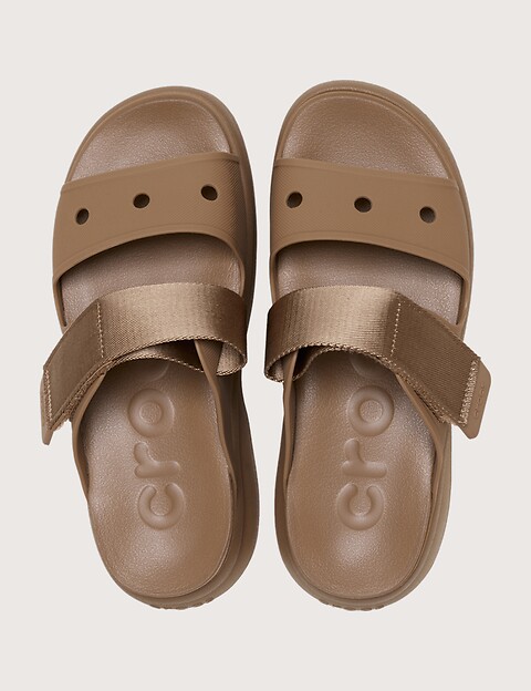 Crocs Sandales Compensées Femme Soho Double Bride Camel - 4