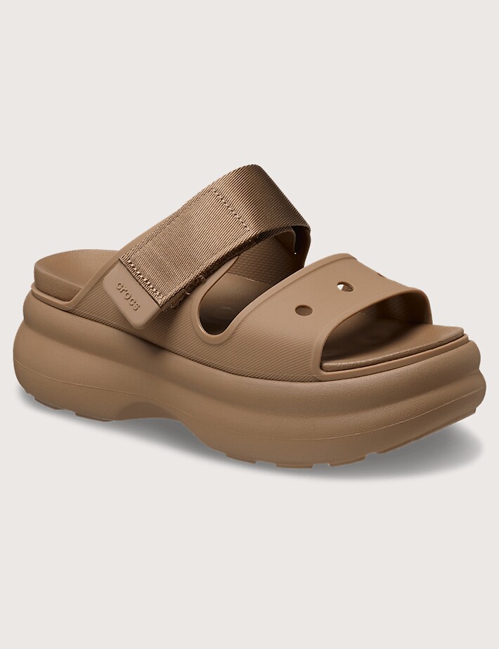 Crocs Sandales Compensées Femme Soho Double Bride Camel - 6